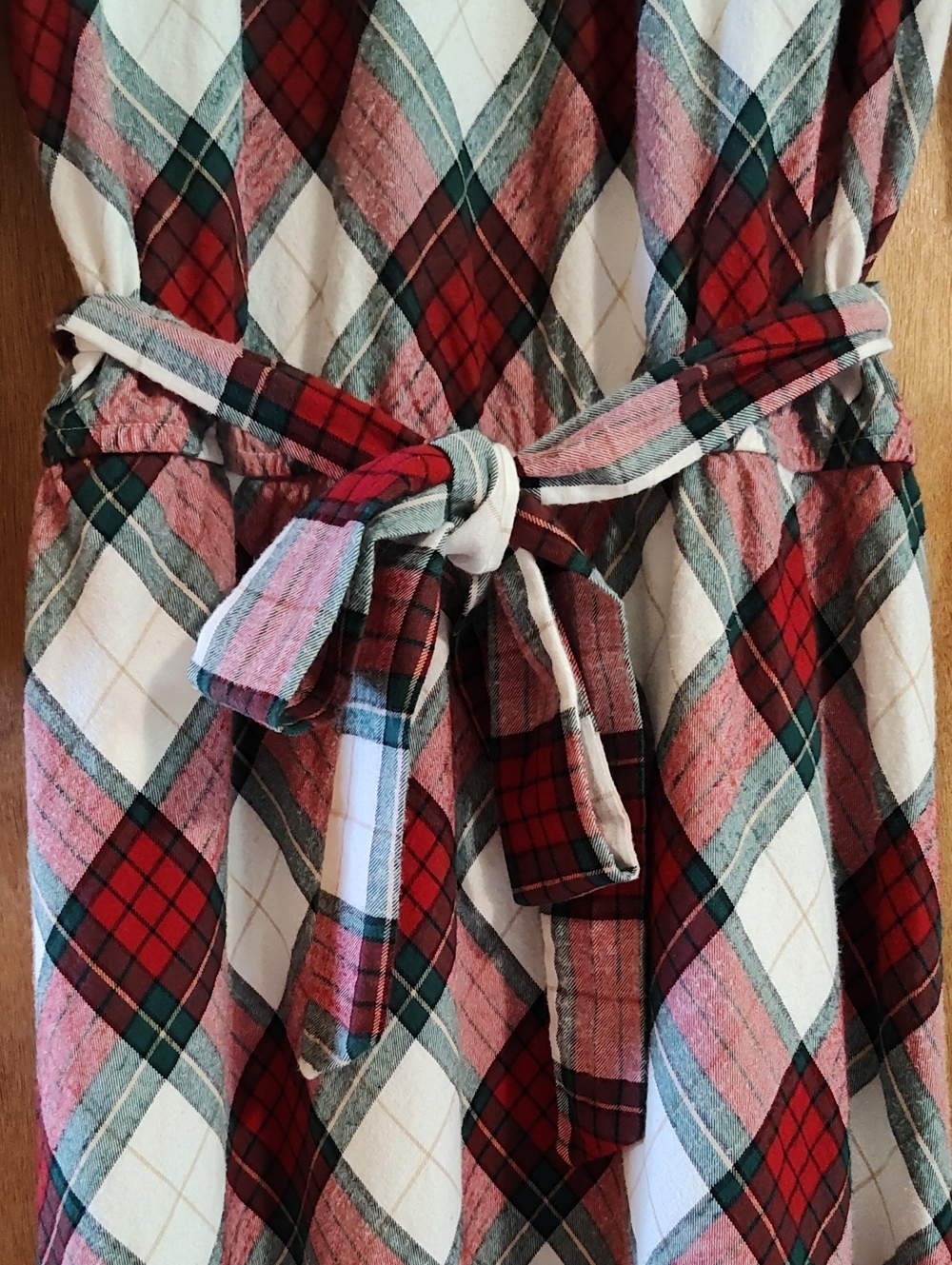Gymboree Womens Dress Plaid Flannel Red Green Bias Cut Ruffle Christmas Cotton L - Picture 4 of 9
